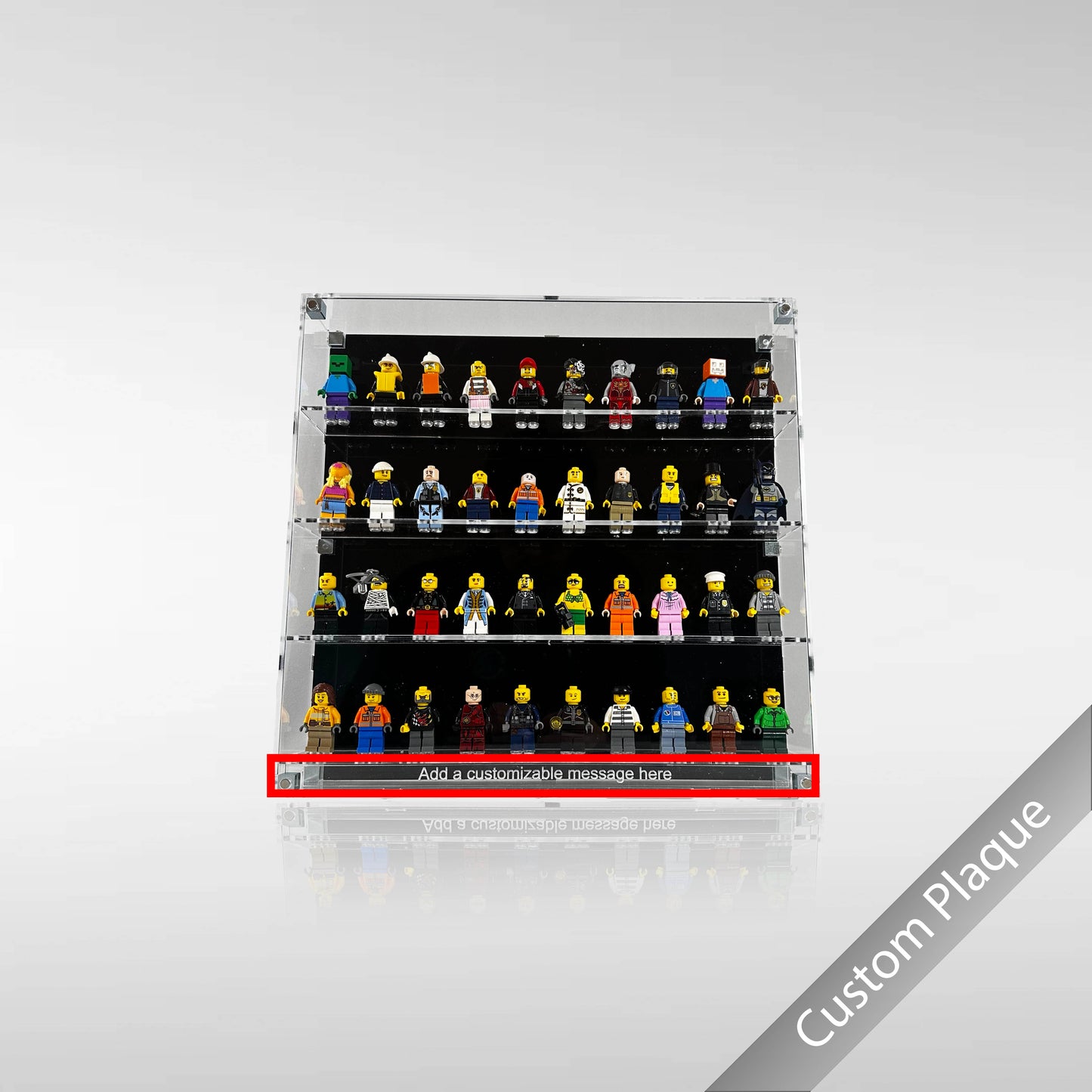 Custom Text Plaque for 10 Wide Minifigure Case
