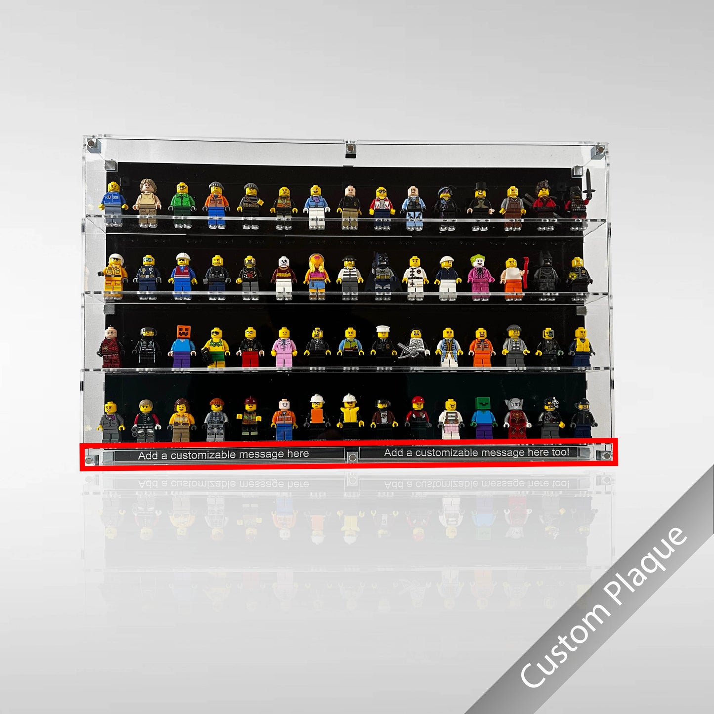 Custom Text Plaque for 15 Wide Minifigure Case