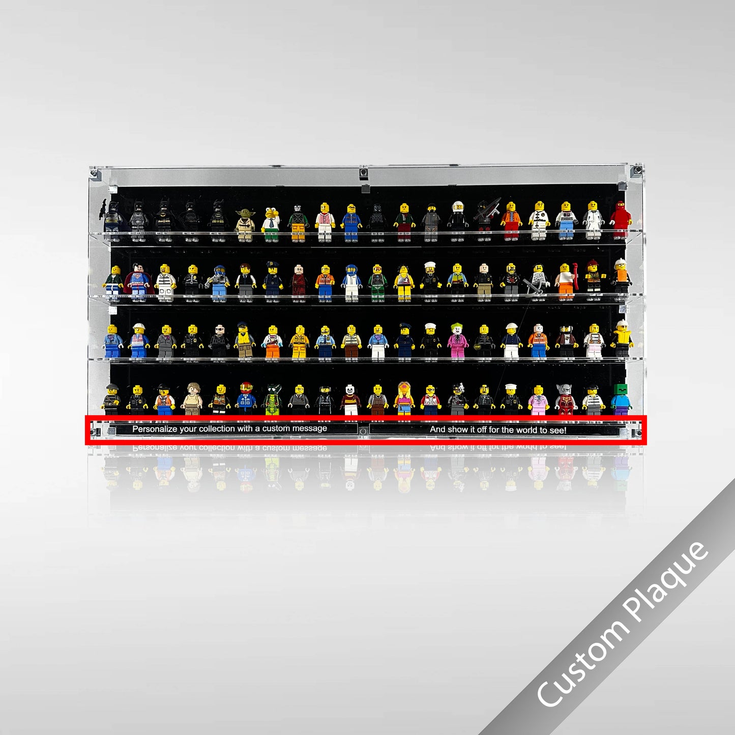 Custom Text Plaque for 20 Wide Minifigure Case