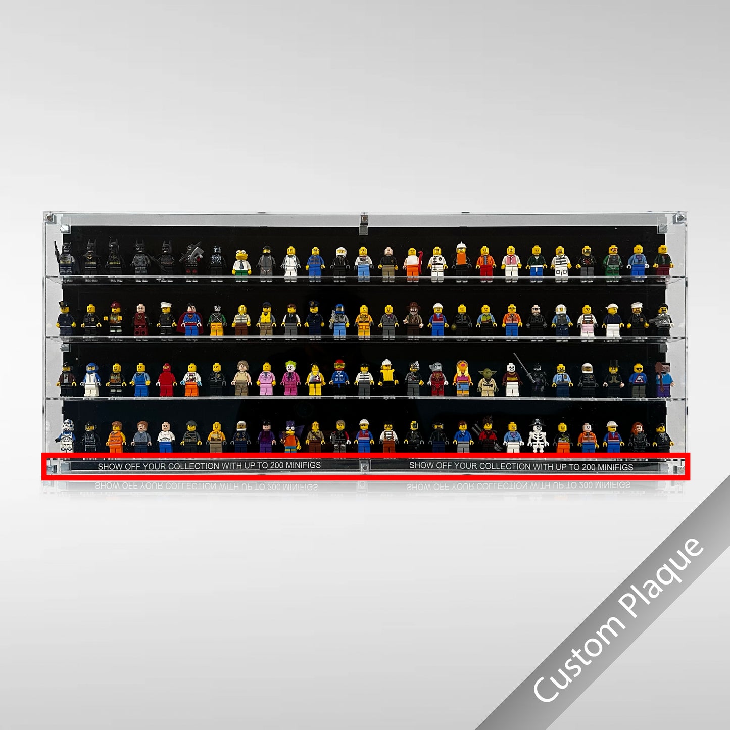 Custom Text Plaque for 25 Wide Minifigure Case