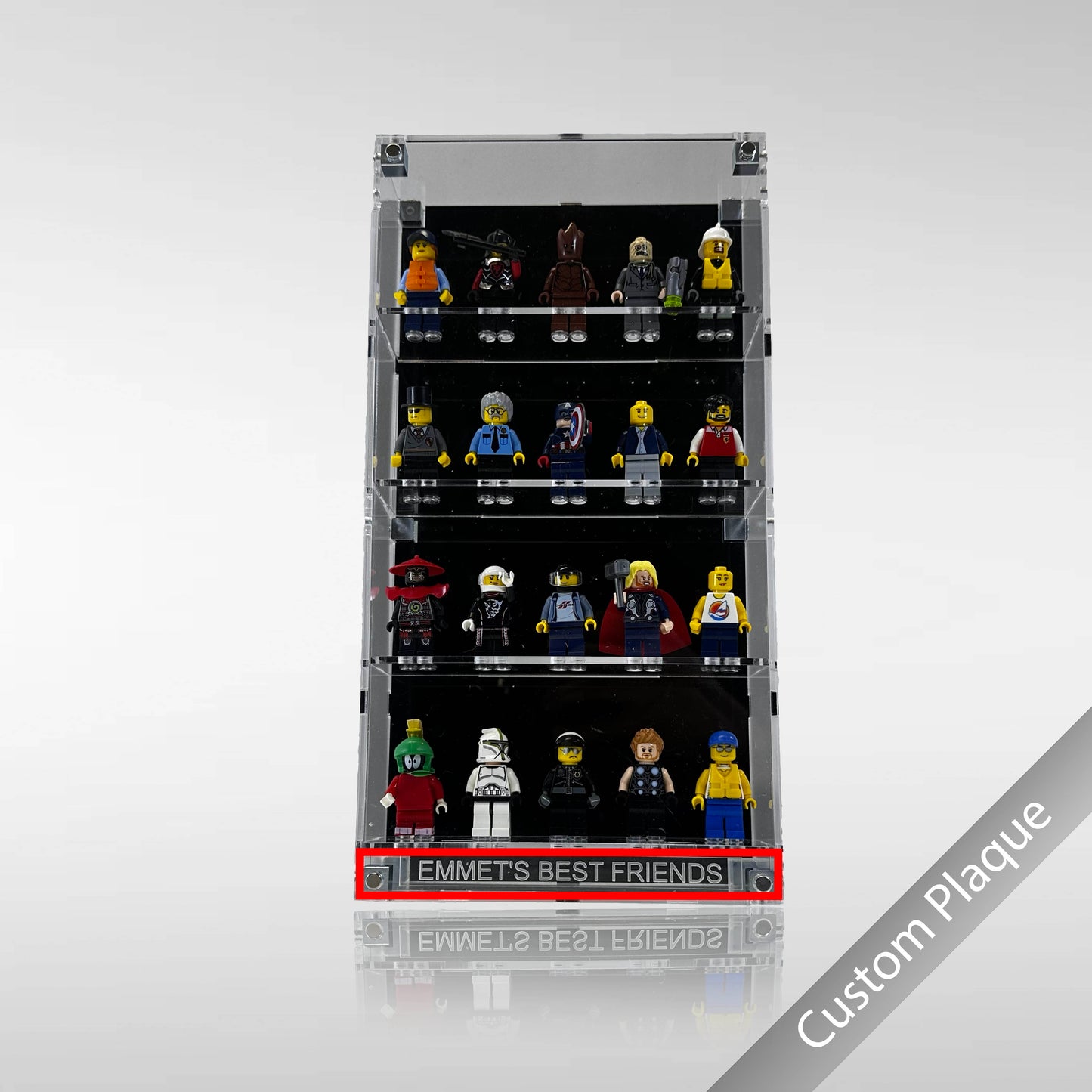 Custom Text Plaque for 5 Wide Minifigure Case